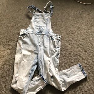 Forever 21 bleach/destroyed overalls